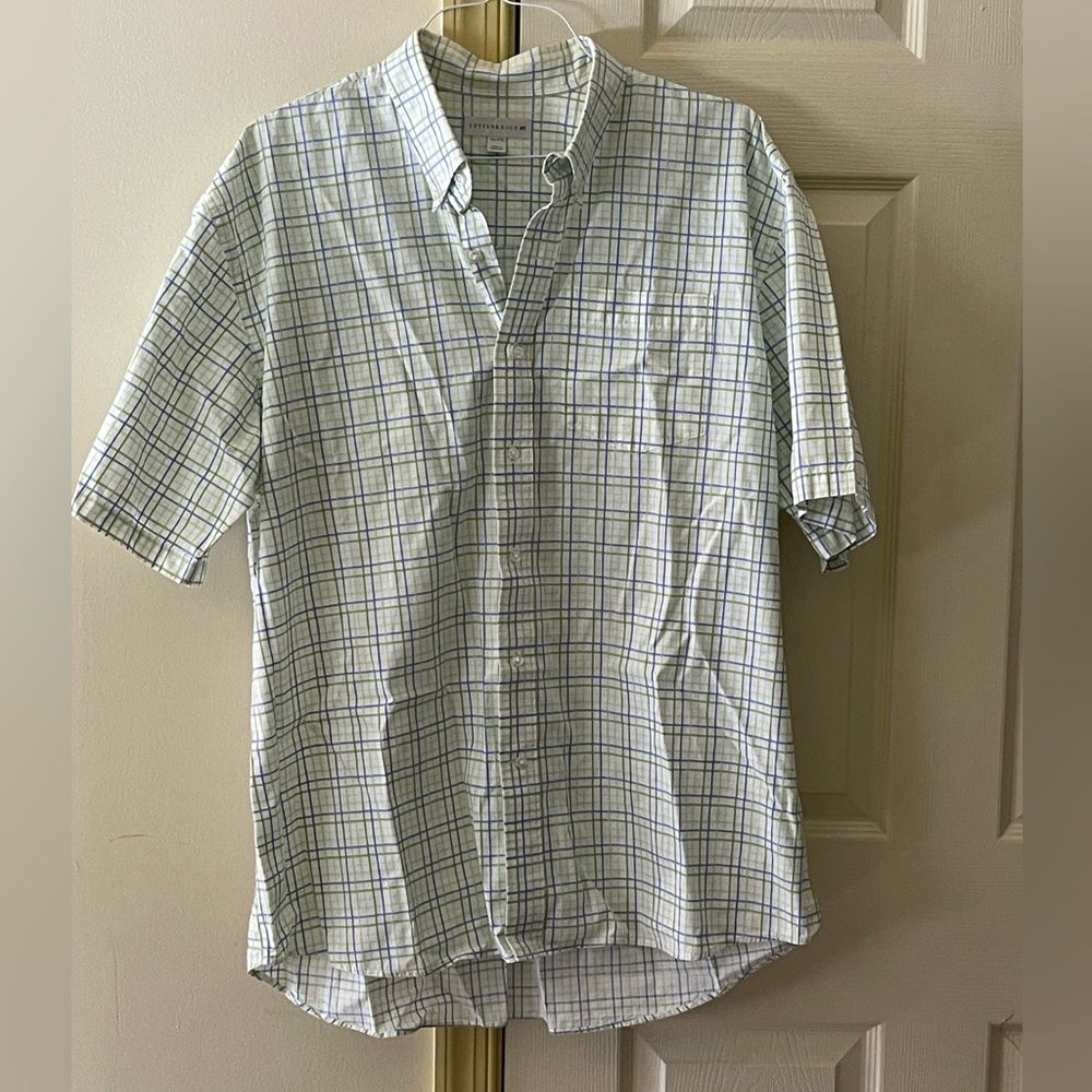 Cutter & Buck White and Blue Checkered Shirt